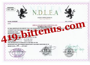 The ANTI DRUG and CLEARANCE CERTIFICATE 001